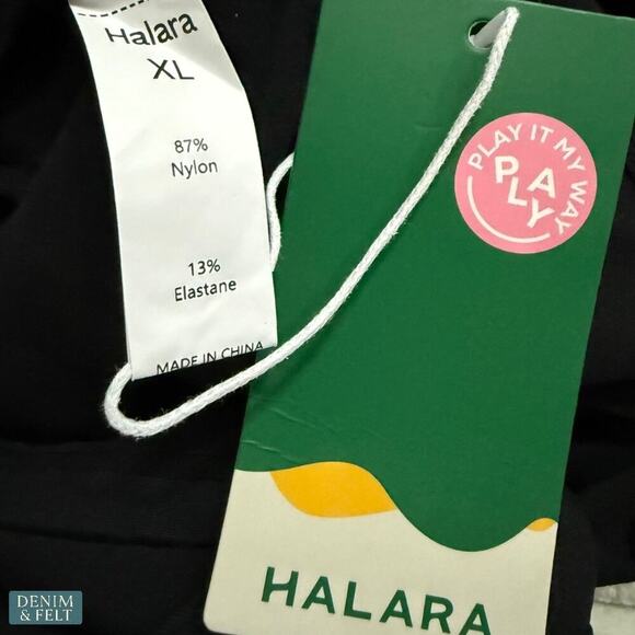 Halara Black V Neck Short Sleeve Wrap Tie Back Cropped Athletic Top Size XL NEW - Picture 9 of 9